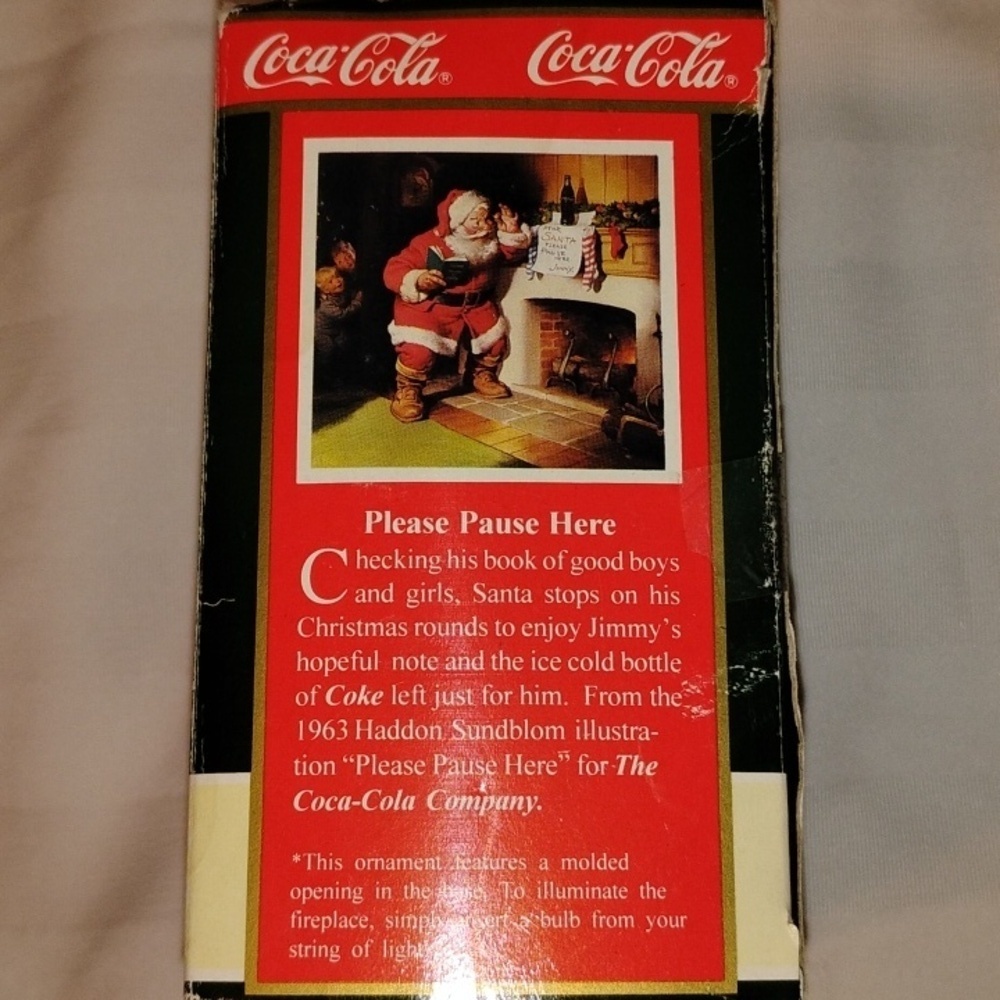 Coca Cola Ornament Haddon Sundblom 1963 Trim A Tree Collection, NWT - Picture 5 of 8